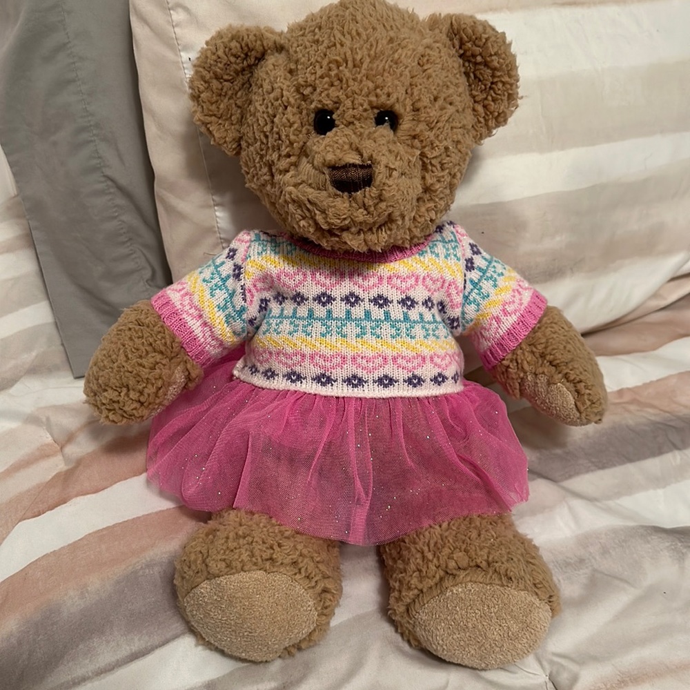 Build-A-Bear with a build-a-bear dress outfit.